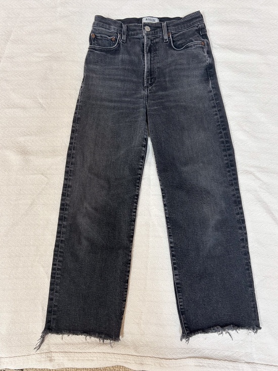 Agolde Denim - AGOLDE Harper Crop Jeans - black charcoal stretch Size 24